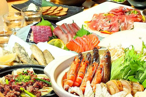 北国酒場 んだんだのコース料理一例
