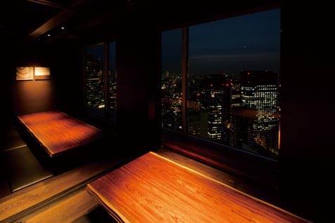 番屋　西新宿の店内は夜景が一望できる