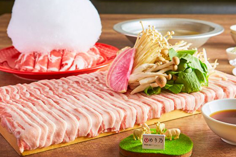「しゃぶしゃぶ 焼肉食べ放題 めり乃 新宿店」の「イベリコ豚しゃぶ」