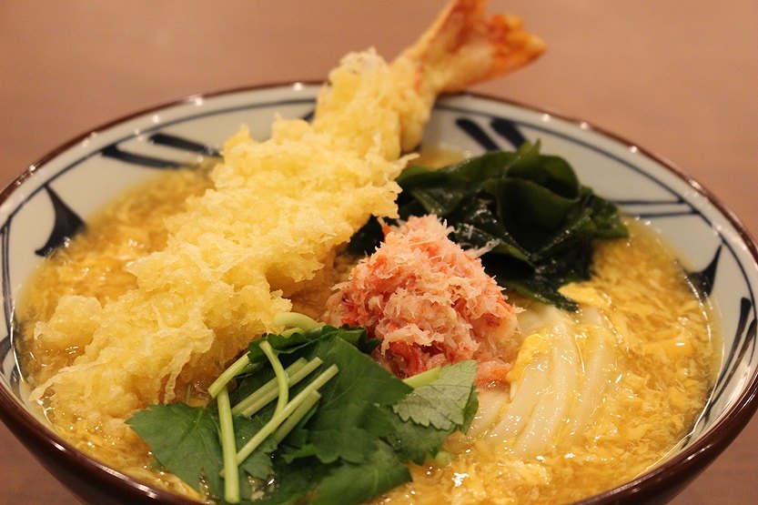 「特大海老天玉子あんかけうどん」2