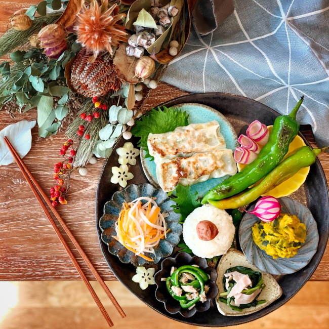 包まない棒餃子のワンプレート手作りランチ