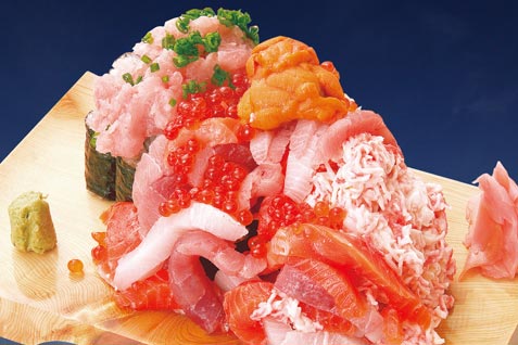 『大庄水産 わらび店』の「ぶっかけ寿司 こぼれ盛り」